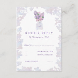 Watercolor Lilacs Elegant bröllop OSA kort