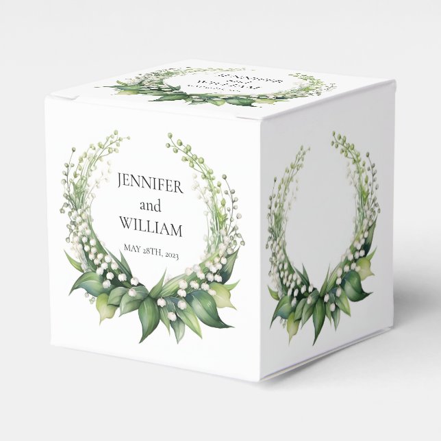 Watercolor Lily i Bröllopsfesten Valley Möhippa Presentaskar (Framsidan Sidan)