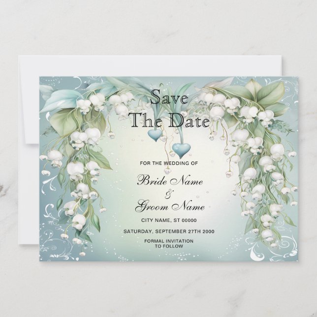 Watercolor Lily i dalen Spara datumet (Framsida)