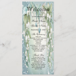 Watercolor Lily i Valley-Bröllopsprogrammet Program