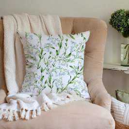 Watercolor Lily of the Valley Flowers Kudde