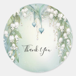 Watercolor Lily, Valley Sticker Runt Klistermärke