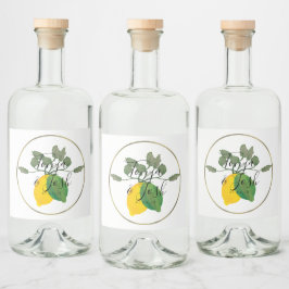 Watercolor Limoncillo Lime Lemon Spritflaskor Etikett