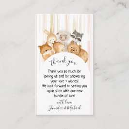 Watercolor Line Forest Baby djur Tack Tilläggskort