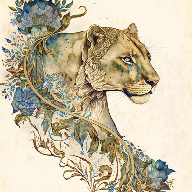 Watercolor Lioness 1 T Shirt (Skapare uppladdad)