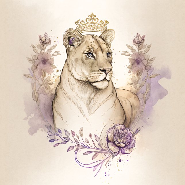 Watercolor Lioness 2 T Shirt (Skapare uppladdad)