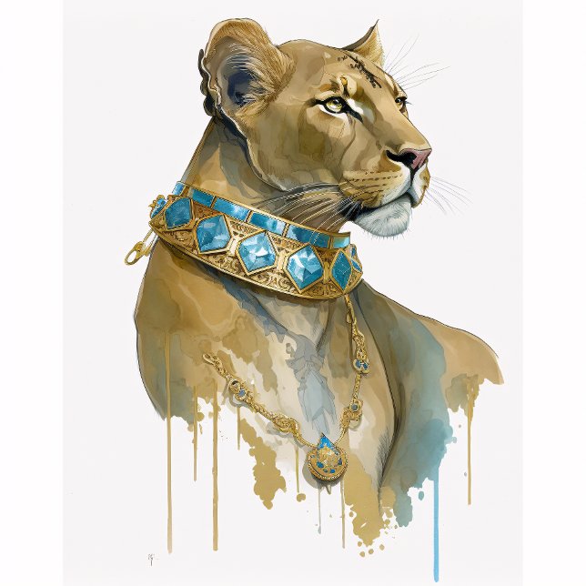 Watercolor Lioness 4 T Shirt (Skapare uppladdad)