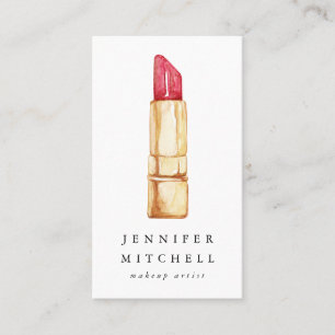 Watercolor Lipstick Beauty Makeup Artist Visitkort