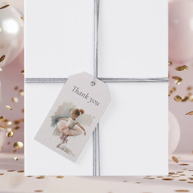 Watercolor Little Ballerina Gift-Märkre Presentetikett (Skapare uppladdad)
