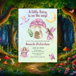 Watercolor Little Fairy Whimsical Baby Shower Inbjudningar