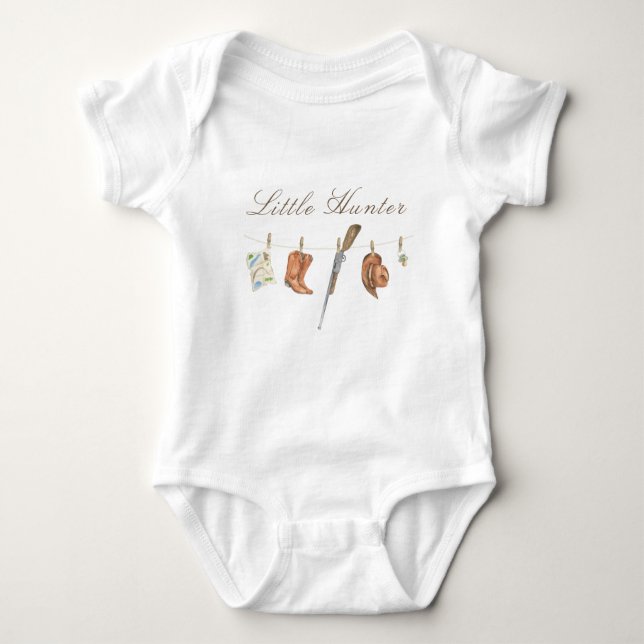 Watercolor Little Hunter Baby Shower T Shirt (Framsida)