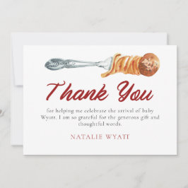 Watercolor Little Meatball Italienska Tack Kort