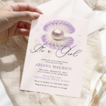 Watercolor Little Pearl'a Girl Baby Shower