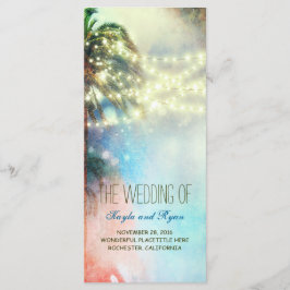Watercolor Ljus Handflatan Beach Wedding Program