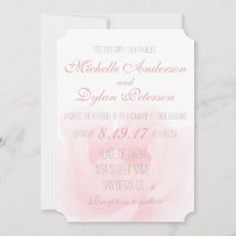 Watercolor Ljusare rosa Peony Elegant bröllop Inbjudningar