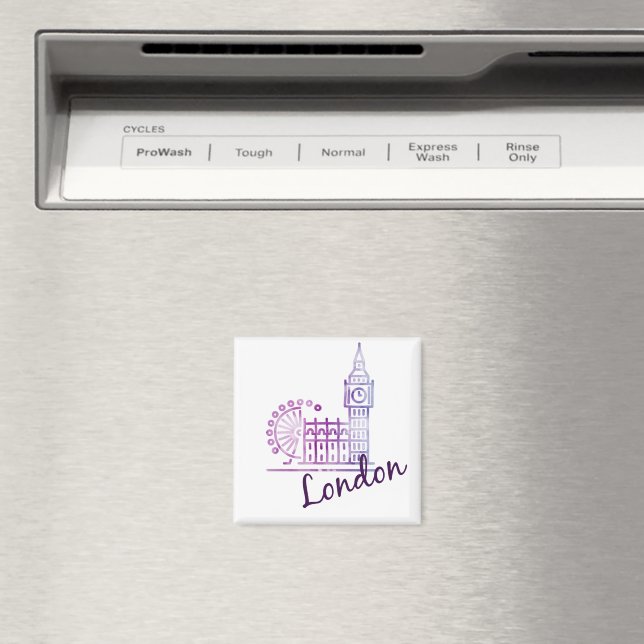 Watercolor London, Big Ben Magnet (In Situ (Dishwasher))