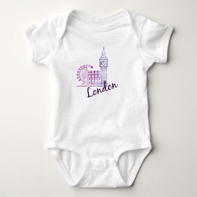 Watercolor London, Big Ben T Shirt (Framsida)