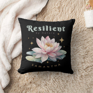 watercolor lotus flower motivational personalized kudde