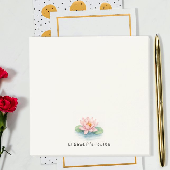 Watercolor Lotus Flower Simple Girly Feminine Post-it Block (Skapare uppladdad)