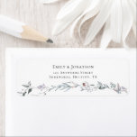 Watercolor Löv Berry Winter Return Namn Adress Returadress Etikett<br><div class="desc">Mjuka löv och bär i coola,  vinter färg gräns vid grund kant och du kan lätt anpassa namn och returadress.</div>