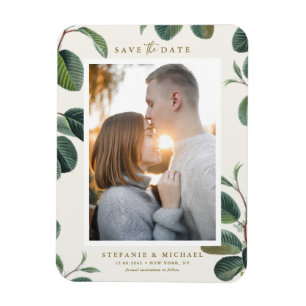 Watercolor Löv Botanical Ivory Spara datum Magnet