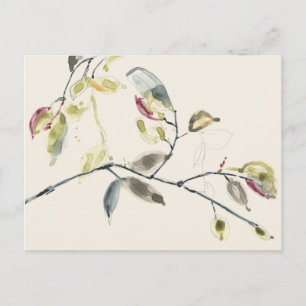 Watercolor Löv Gren Vykort