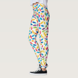 Watercolor Löv Mönster Leggings