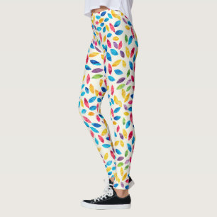 Watercolor Löv Mönster Leggings