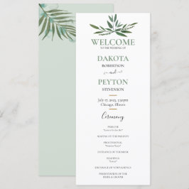 Watercolor Lövs 07a Bröllop Ceremony Program