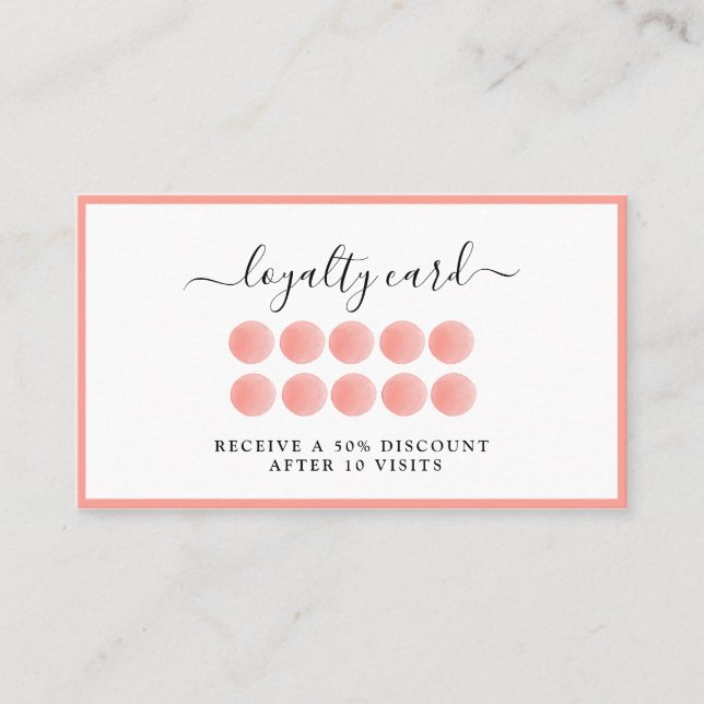 Watercolor Loyalität 10-kort Visitkort (Framsida)