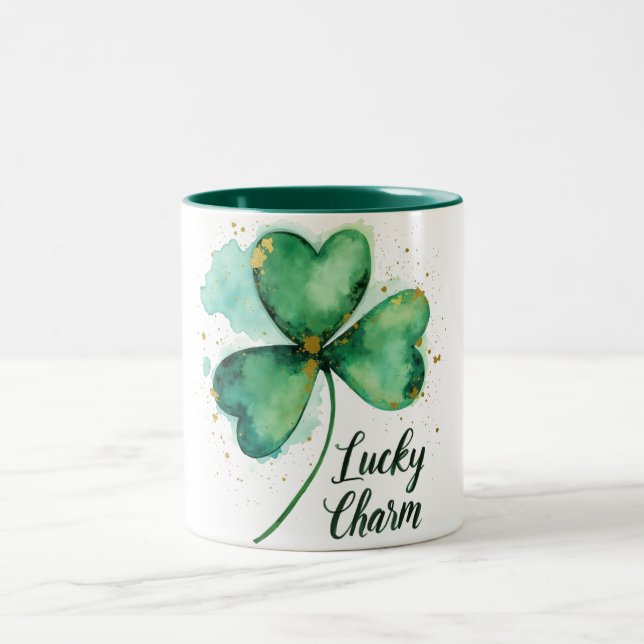 Watercolor Lucky Charm Två-Tonad Mugg (Center)