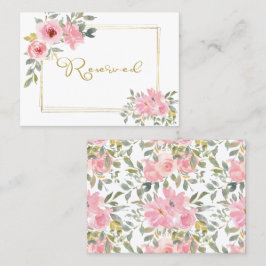 Watercolor Lush  Rosa Blommigt Bröllop Placeringskort