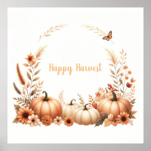 Watercolor Lycklig Harvest Poster