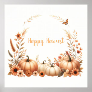 Watercolor Lycklig Harvest Poster