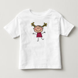 Watercolor Lycklig Stick Girl Rosa Dress Elegant T Shirt