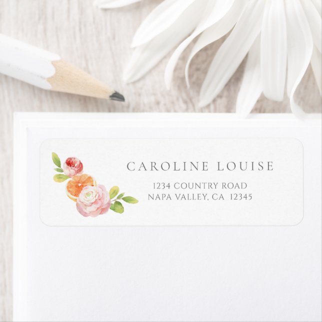 Watercolor Macaroons Adress Returadress Etikett (Insitu)