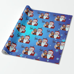 Watercolor Magic Jultomten Smiling Rudolph Presentpapper