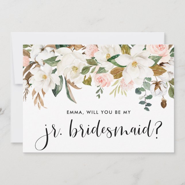 Watercolor Magnolia Cotton Garland Jr. Bridesmaid (Framsida)