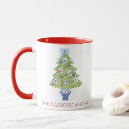 Watercolor Mahjong Julgran Party Mugg