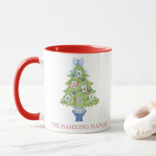Watercolor Mahjong Julgran Party Mugg