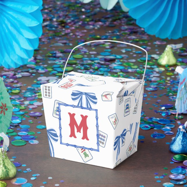 Watercolor Mahjong Tiles & Bows Monogram Presentaskar (Part)