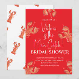 Watercolor Main Catch Lobster Bridal Shower Inbjudningar