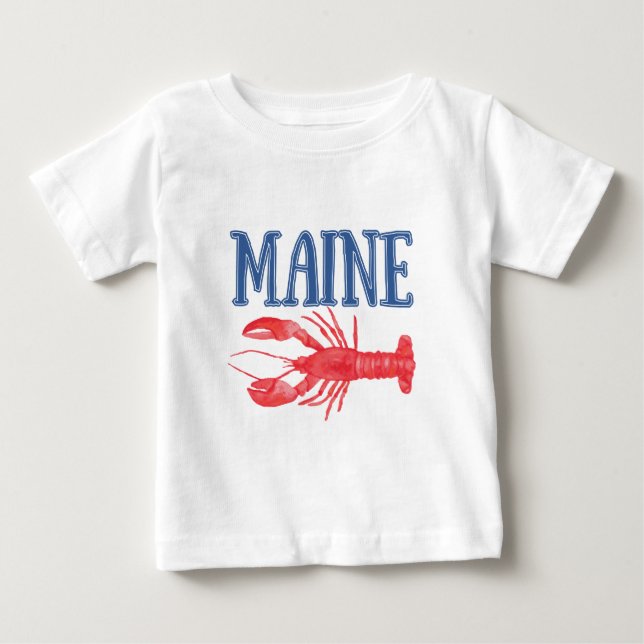 Watercolor Maine Lobster T Shirt (Framsida)