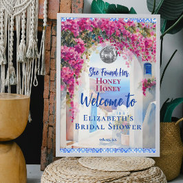 Watercolor mamma Mia Rosa Flowers Disco Välkommen Poster
