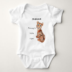 Watercolor mamma söt liten tiger blue öga t shirt