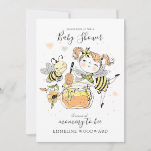 Watercolor Mamma Till Bi Bebis Shower  Inbjudningar