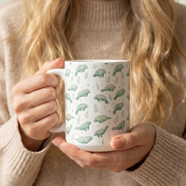 Watercolor Manatee Mug Kaffemugg (Watercolor Manatee Mug )