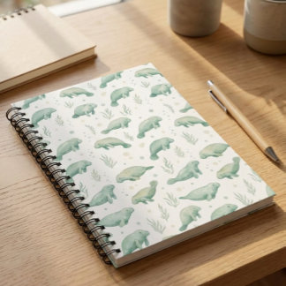 Watercolor Manatee Notebook Anteckningsbok