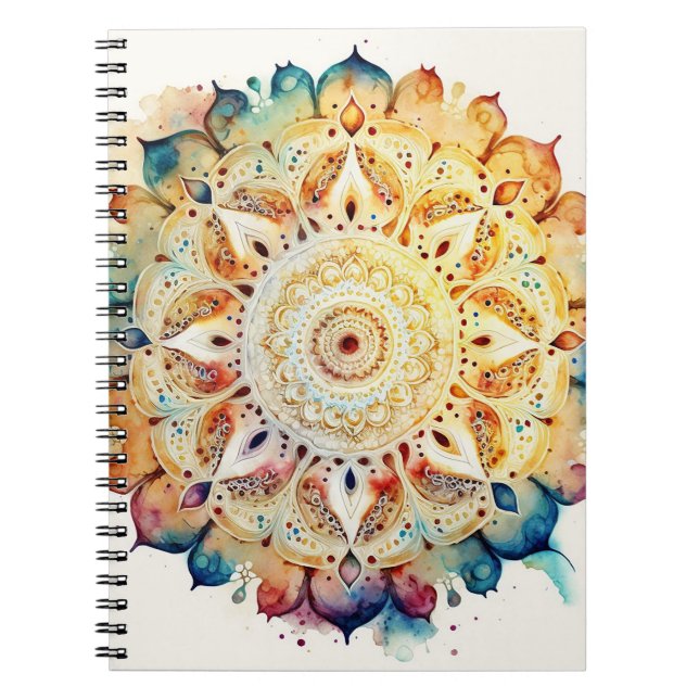 Watercolor Mandala Anteckningsbok (Framsidan)