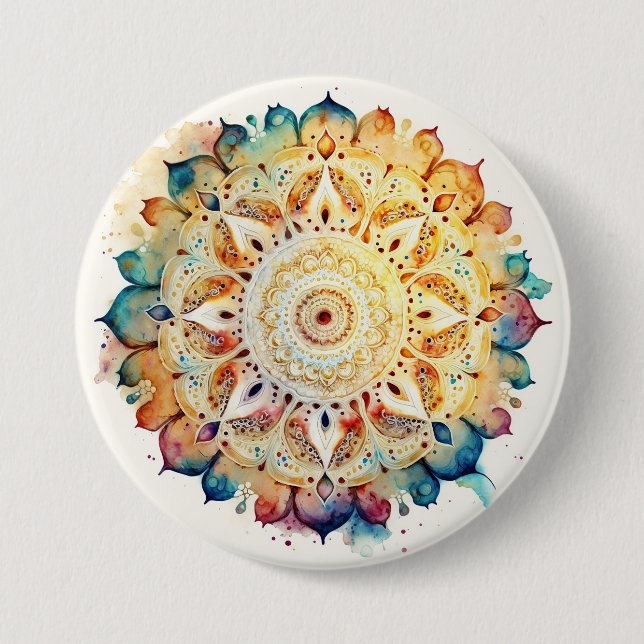 Watercolor Mandala Knapp (Framsida)